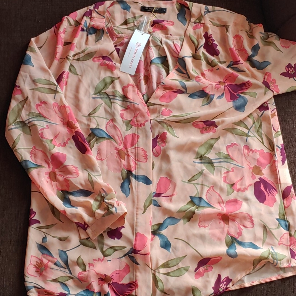 Long sleeve, sheer blouse